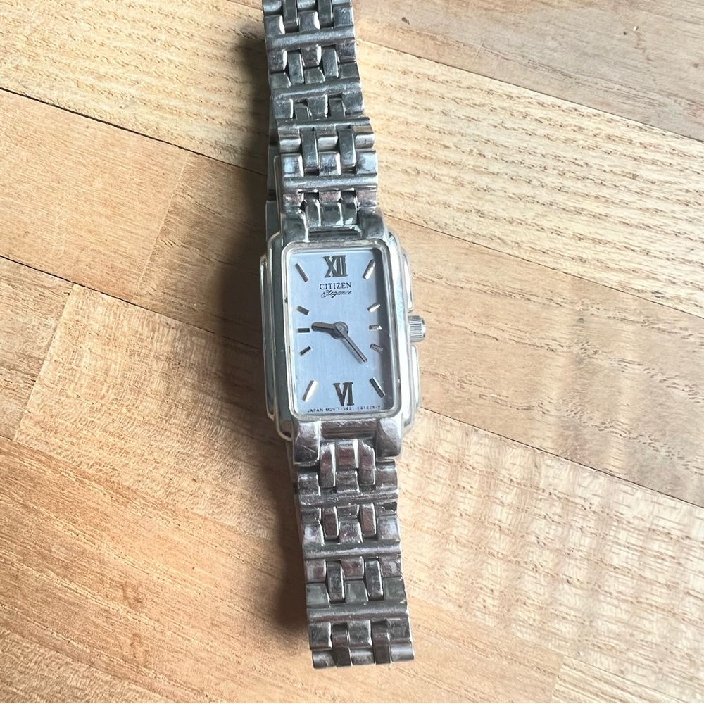 Citizen elegance ladies rectangular gray and silv… - image 5